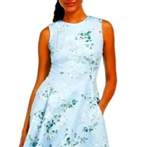 Calvin Klein fit and flair blue floral dress
